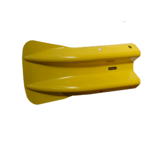 Fishtail Ends Steel Powder Coated Yellow