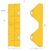 Rigid Plastic Armco Safety End Caps - Yellow - AR15Y - Image 2